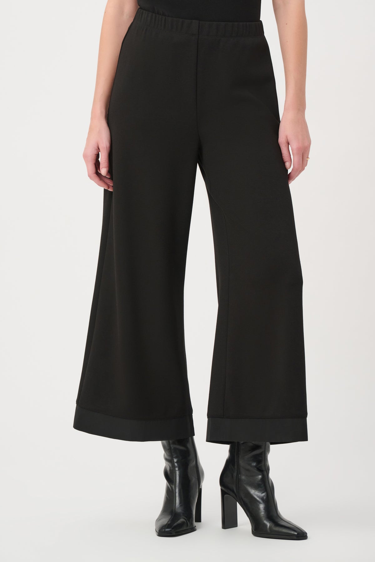 Joseph Ribkoff Black Wide-Leg Pull-On Trousers