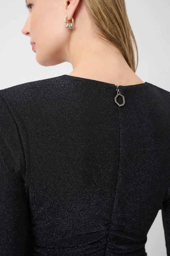 Joseph Ribkoff Black Sparkle Knit Sheath Dress