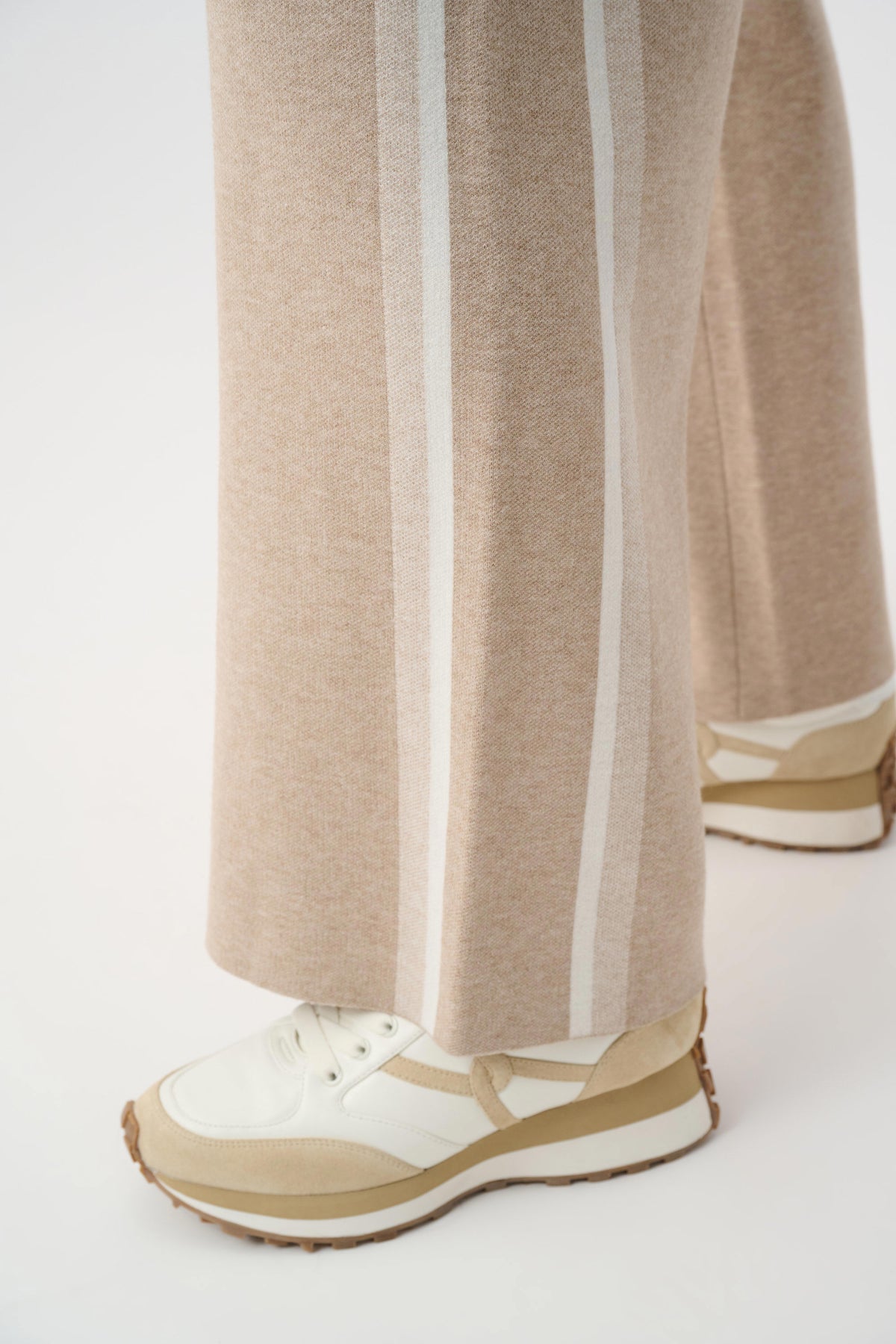 Joseph Ribkoff Fawn Striped Wide Leg Sweater Trousers