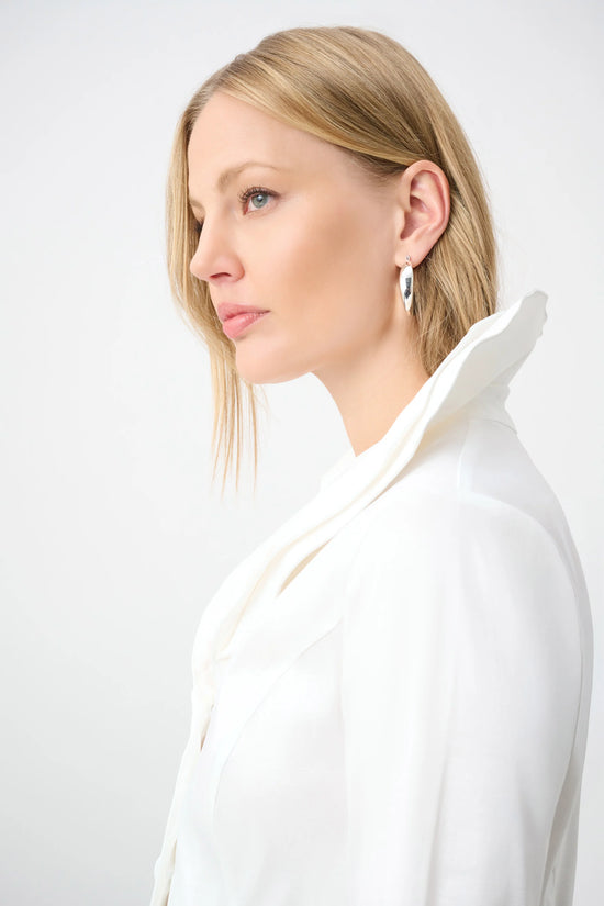 Joseph Ribkoff Vanilla Double Lapel Collar Blouse