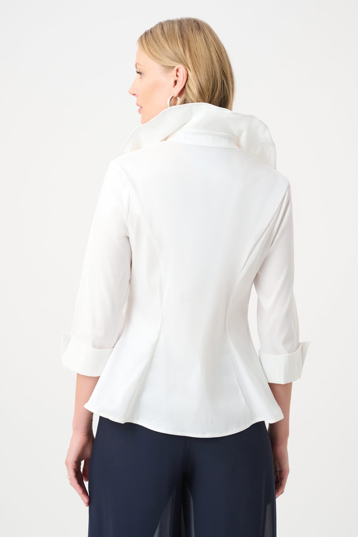 Joseph Ribkoff Vanilla Double Lapel Collar Blouse