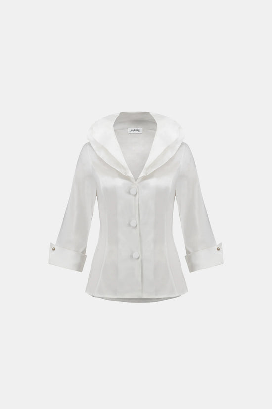 Joseph Ribkoff Vanilla Double Lapel Collar Blouse