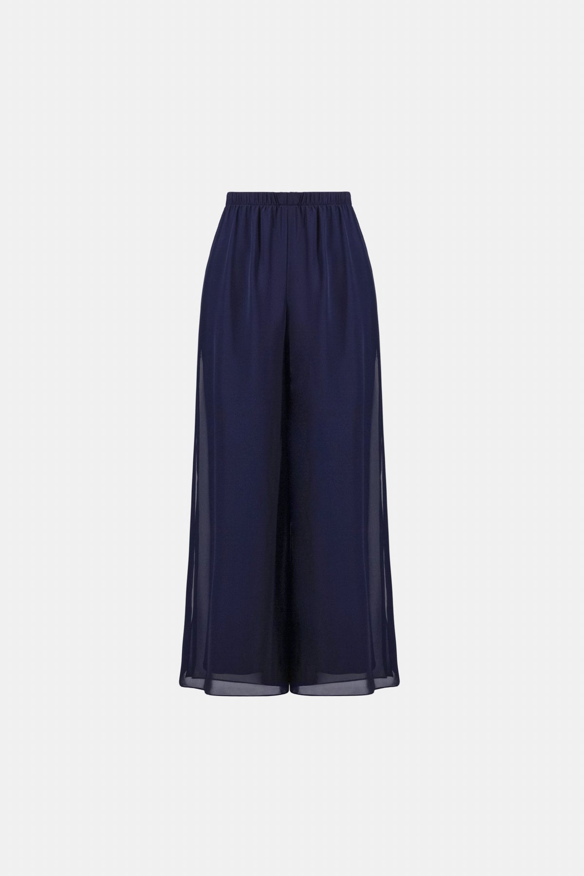Joseph Ribkoff Midnight Blue Chiffon Wide-Leg Pull-On Trousers