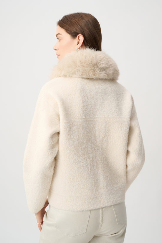 Joseph Ribkoff Birch Detachable Faux Fur Collar Jacket