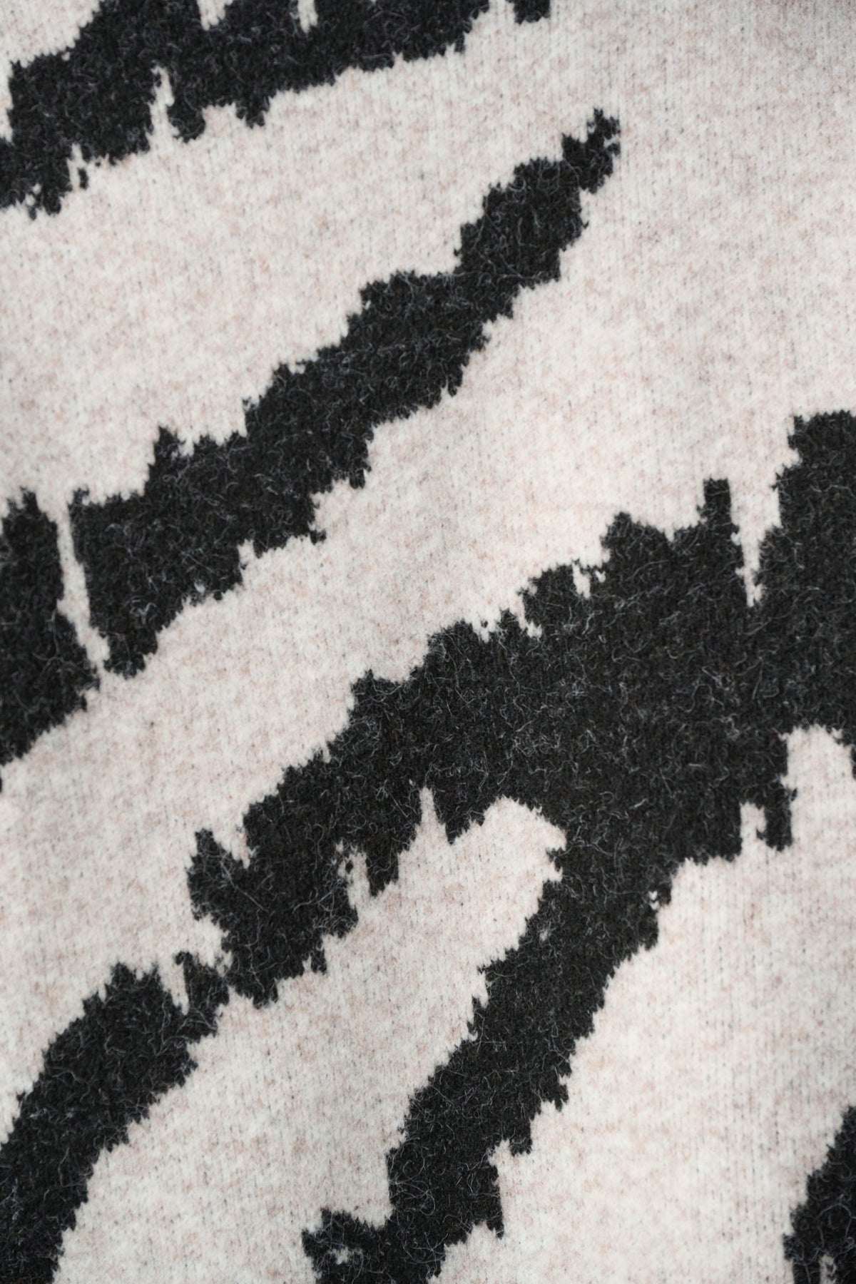 Joseph Ribkoff Oatmeal/Black Animal Print Mock Neck Sweater