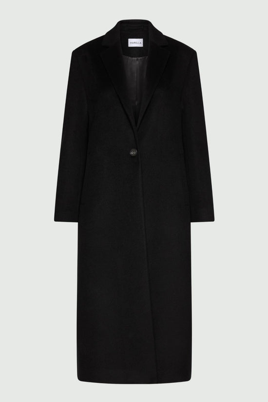 Marella Black Wool and Cashmere Long Coat