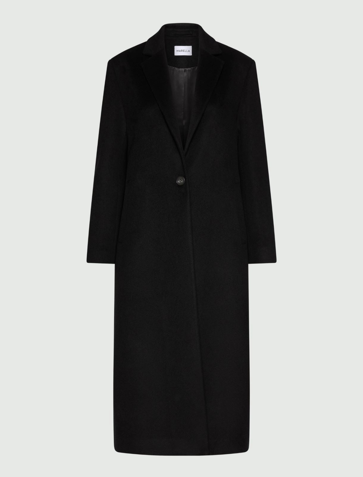 Marella Black Wool and Cashmere Long Coat
