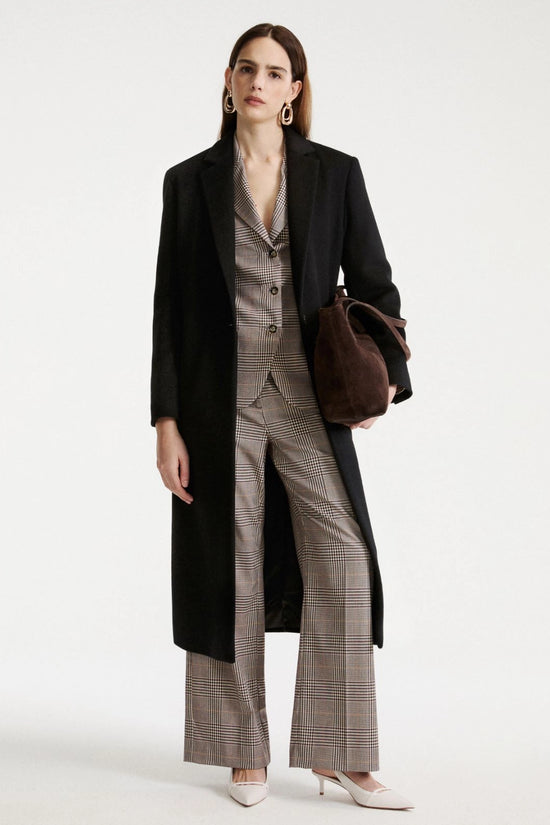 Marella Black Wool and Cashmere Long Coat