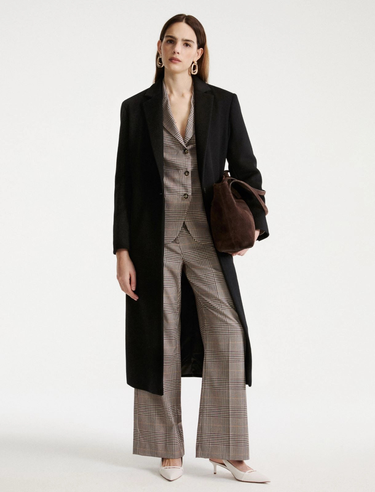 Marella Black Wool and Cashmere Long Coat