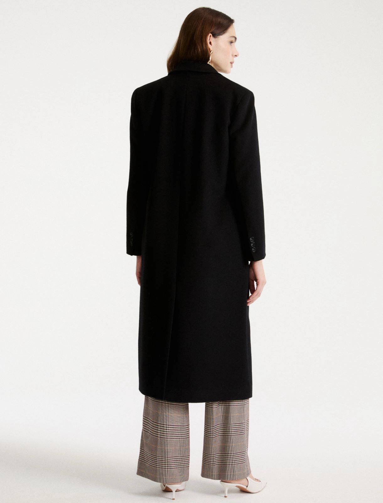 Marella Black Wool and Cashmere Long Coat