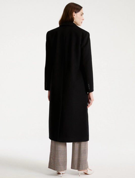 Marella Black Wool and Cashmere Long Coat