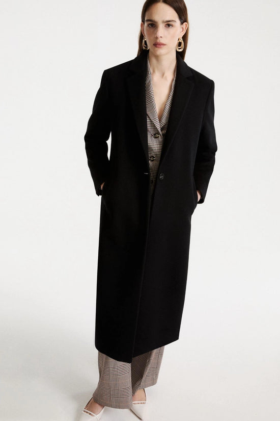 Marella Black Wool and Cashmere Long Coat