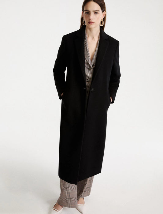 Marella Black Wool and Cashmere Long Coat