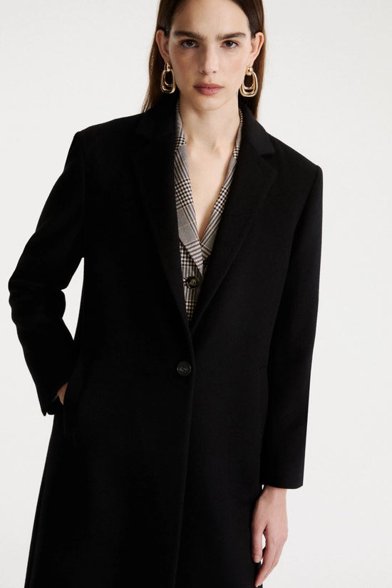Marella Black Wool and Cashmere Long Coat