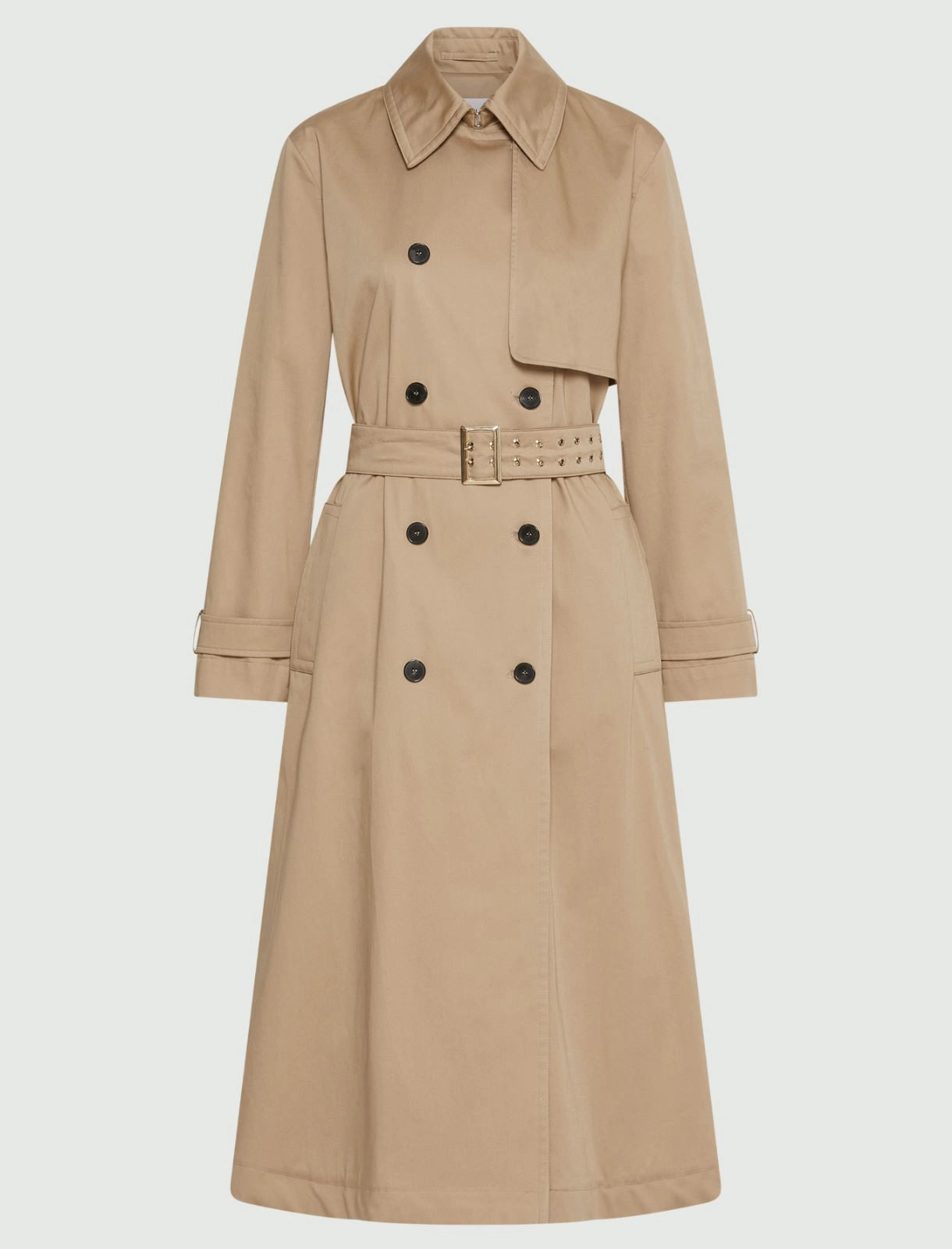 Marella Natural Cotton Satin Trench Coat MLLACAICI