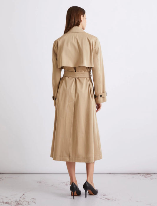 Marella Natural Cotton Satin Trench Coat MLLACAICI