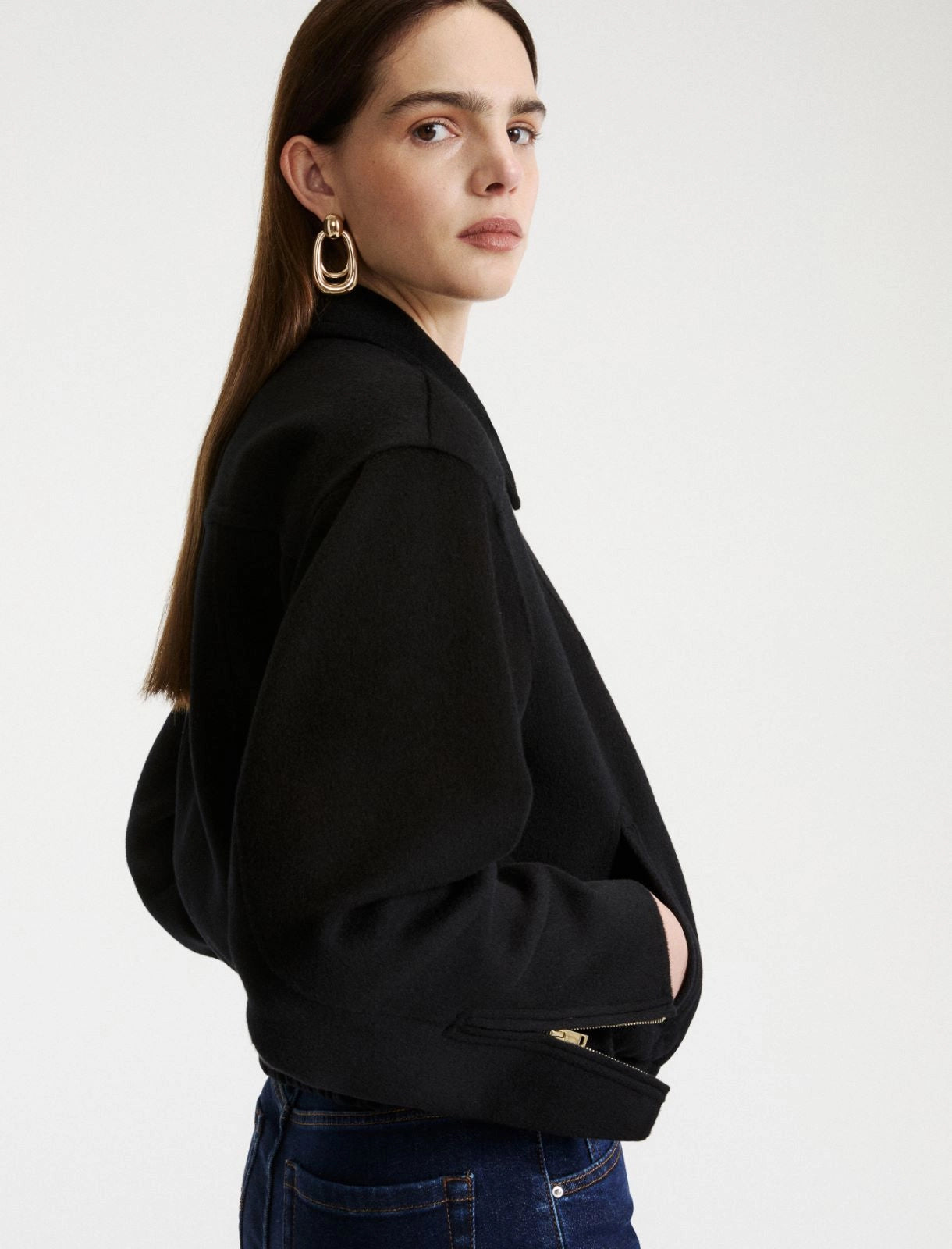 Marella Black Pure Wool Double-Faced Jacket