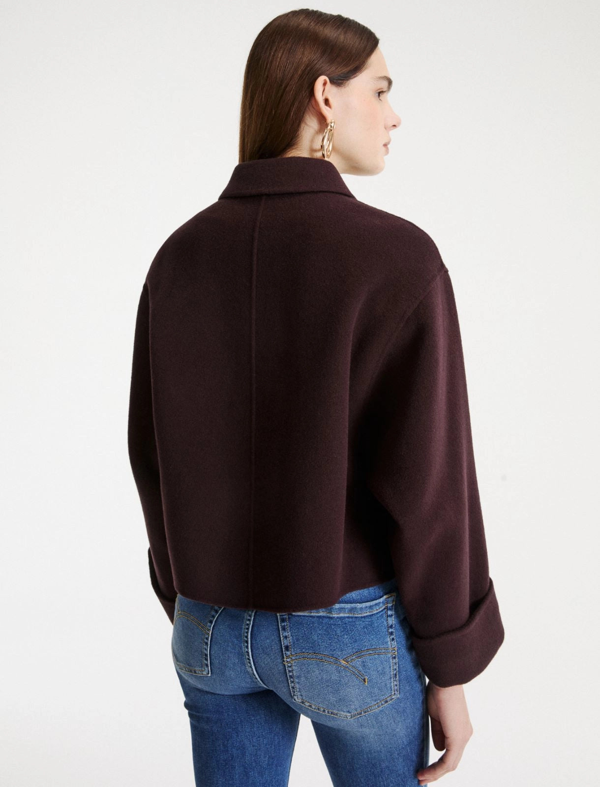 Marella Brown Double-Sided Wool and Viscose Jacket