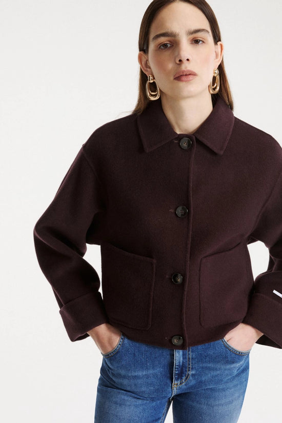 Marella Brown Double-Sided Wool and Viscose Jacket