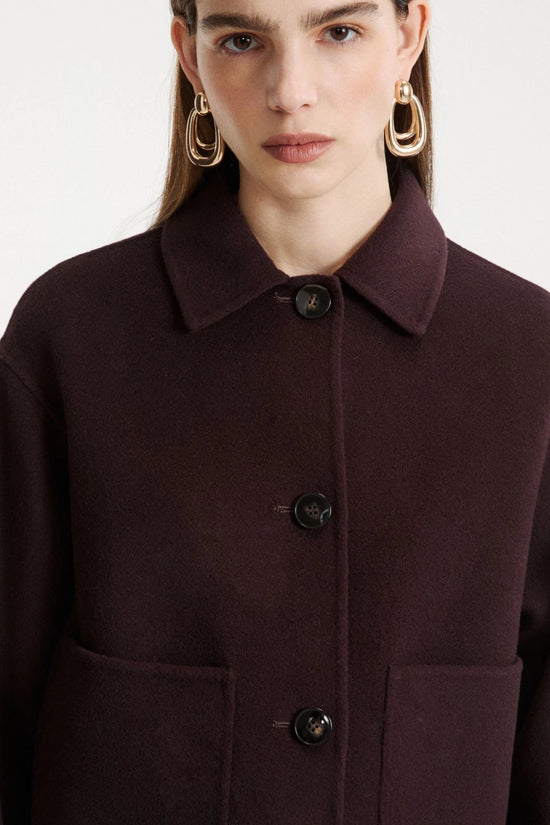 Marella Brown Double-Sided Wool and Viscose Jacket