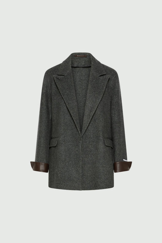 Marella Sport Dark Grey Pure Wool Double-Sided Fabric Jacket
