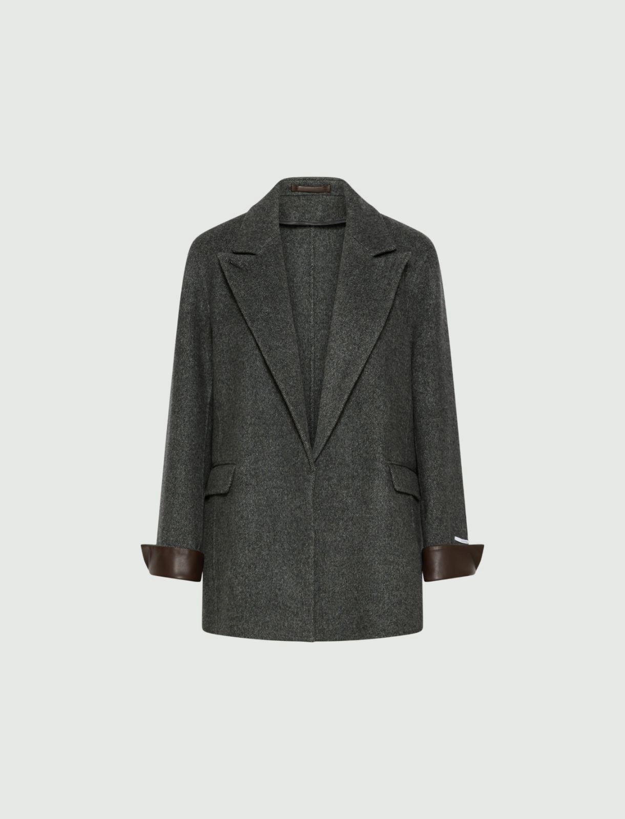 Marella Sport Dark Grey Pure Wool Double-Sided Fabric Jacket