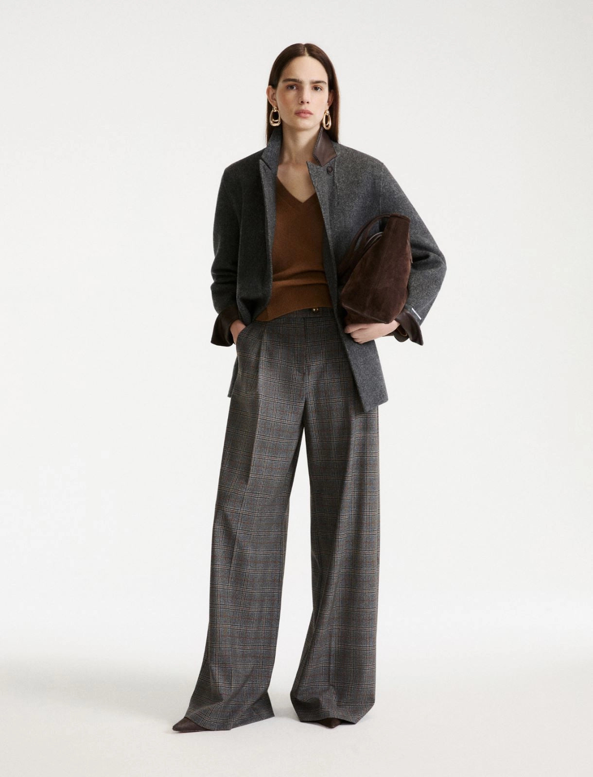 Marella Sport Dark Grey Pure Wool Double-Sided Fabric Jacket