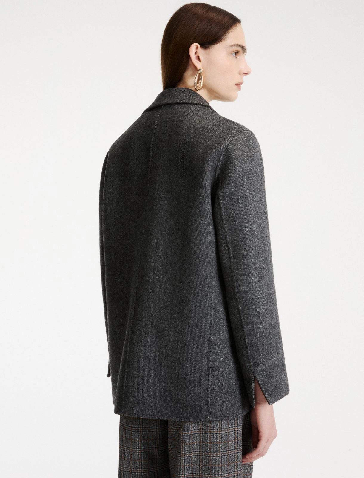 Marella Sport Dark Grey Pure Wool Double-Sided Fabric Jacket