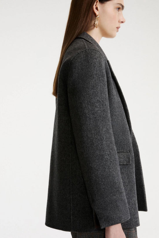 Marella Sport Dark Grey Pure Wool Double-Sided Fabric Jacket