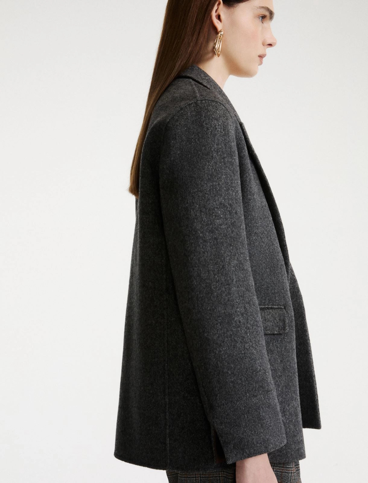 Marella Sport Dark Grey Pure Wool Double-Sided Fabric Jacket