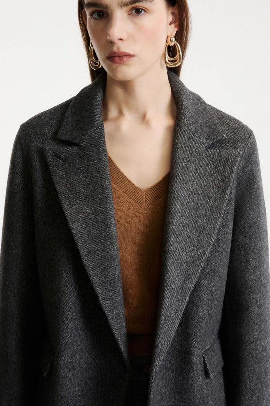 Marella Sport Dark Grey Pure Wool Double-Sided Fabric Jacket