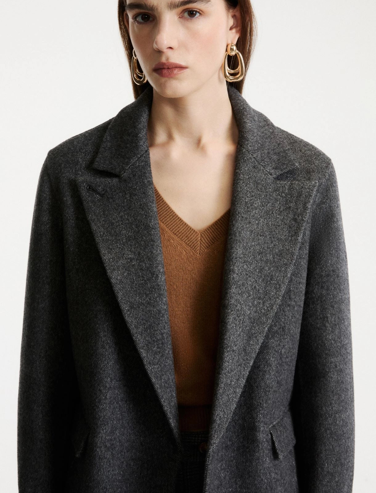 Marella Sport Dark Grey Pure Wool Double-Sided Fabric Jacket