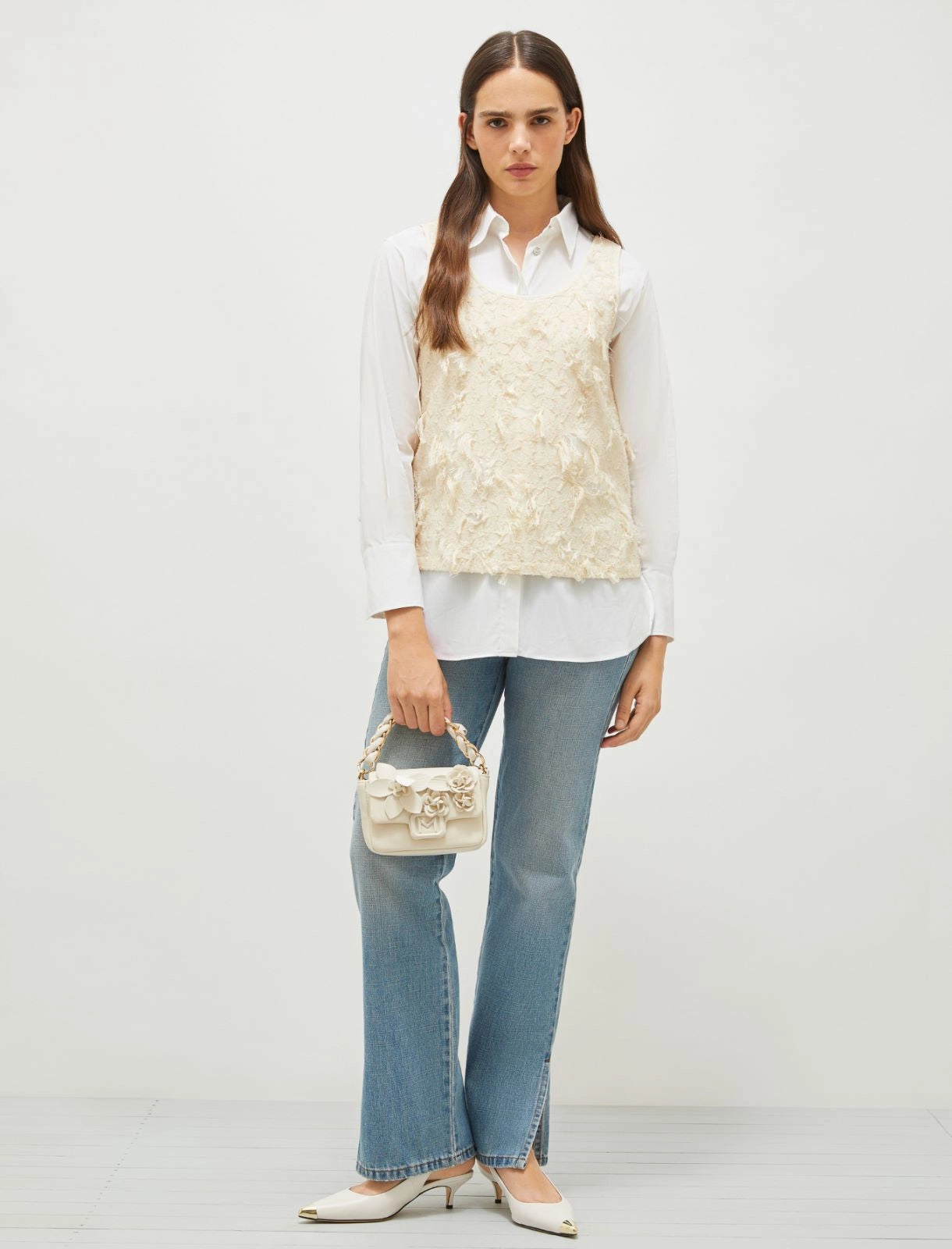 Marella stretch poplin shirt Rostro