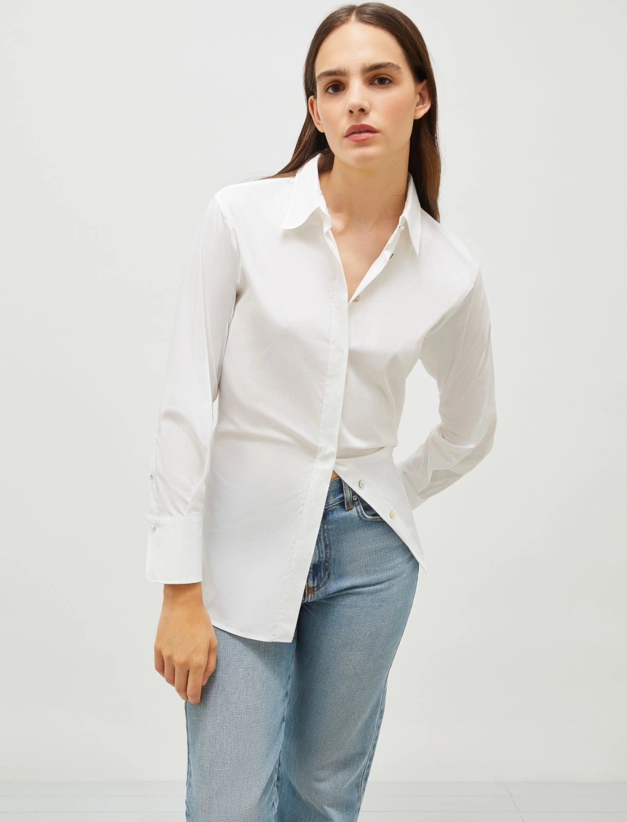 Marella stretch poplin shirt Rostro
