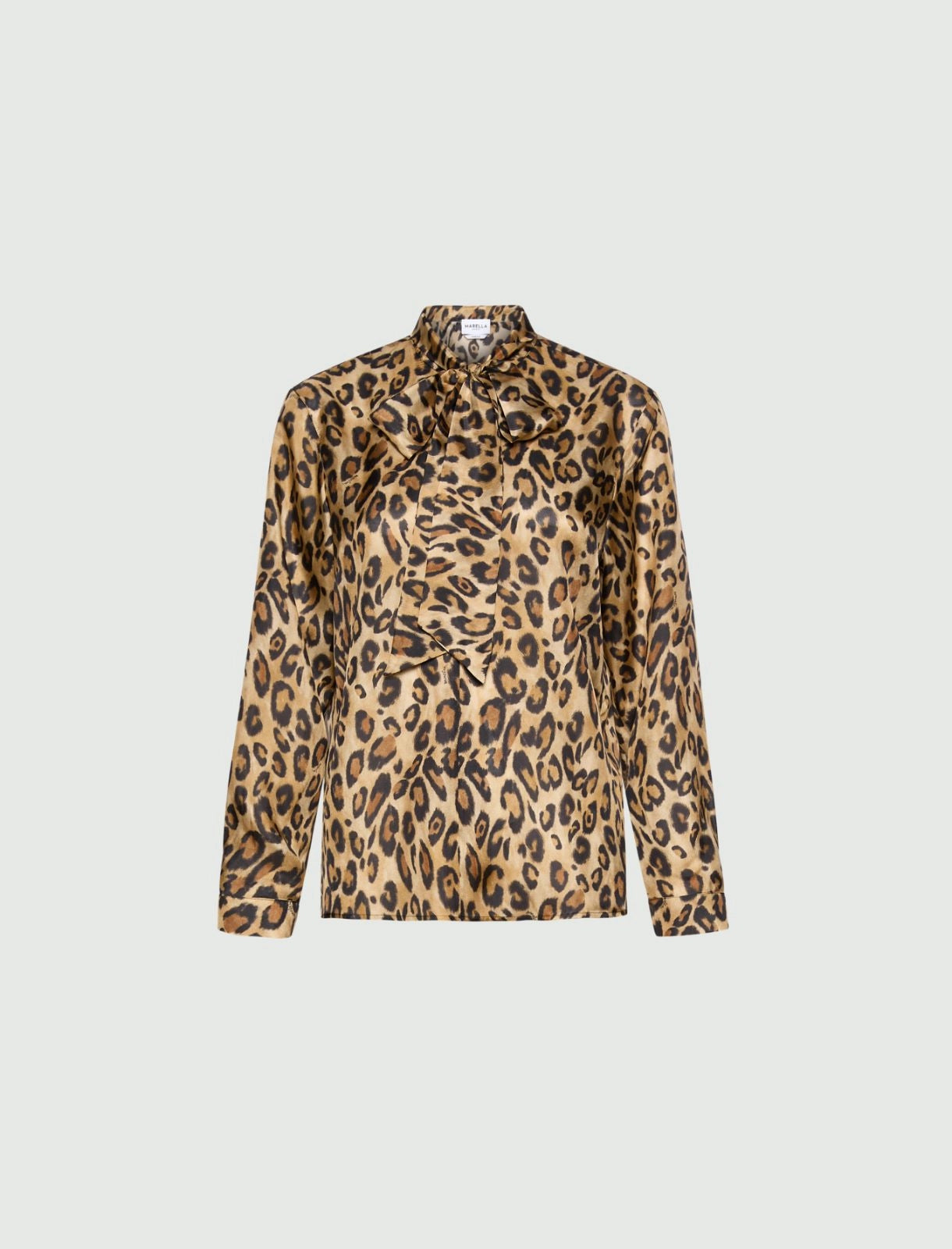Marella Sport Beige Animal Print Habutai Silk Shirt