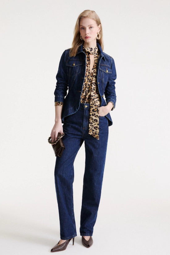 Marella Sport Beige Animal Print Habutai Silk Shirt