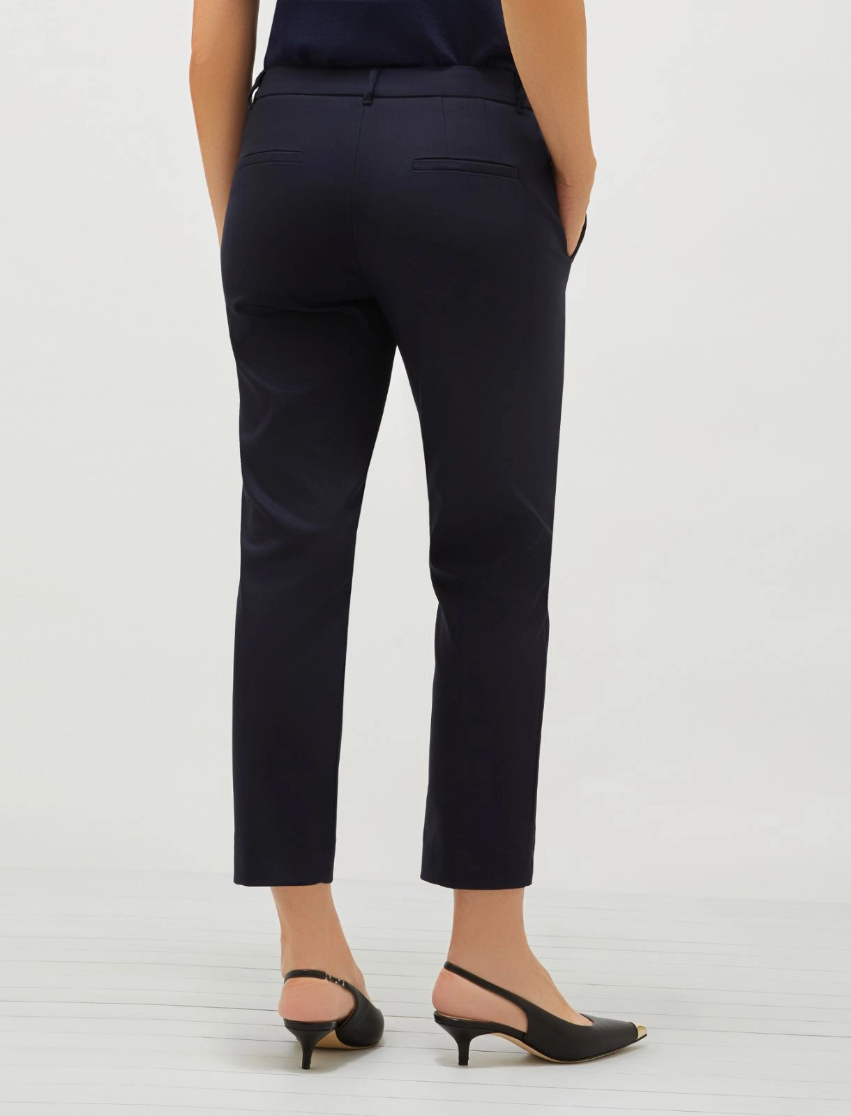Marella navy stretch cotton trouser Miele