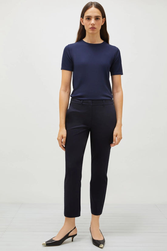 Marella navy stretch cotton trouser Miele