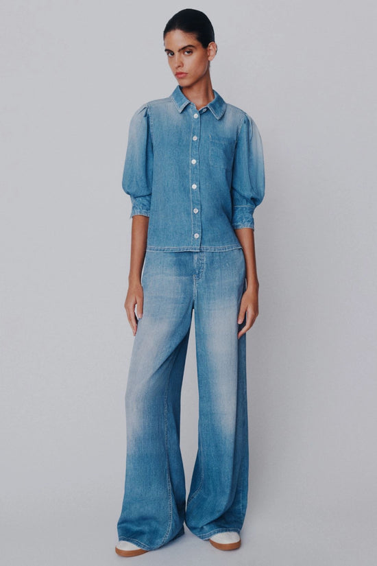 Marella Sport Blue Flowing Viscose-Blend 5-Pocket Trousers