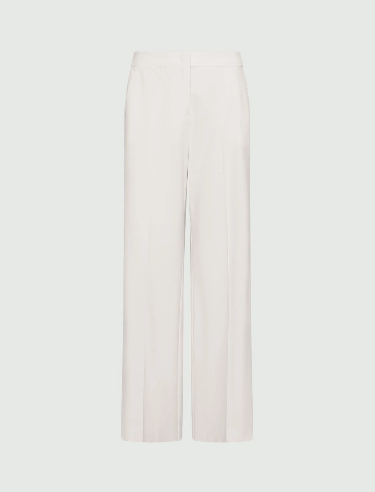 Marella White Straight-fit Stretch Canvas Trousers MLLSEQUOIA