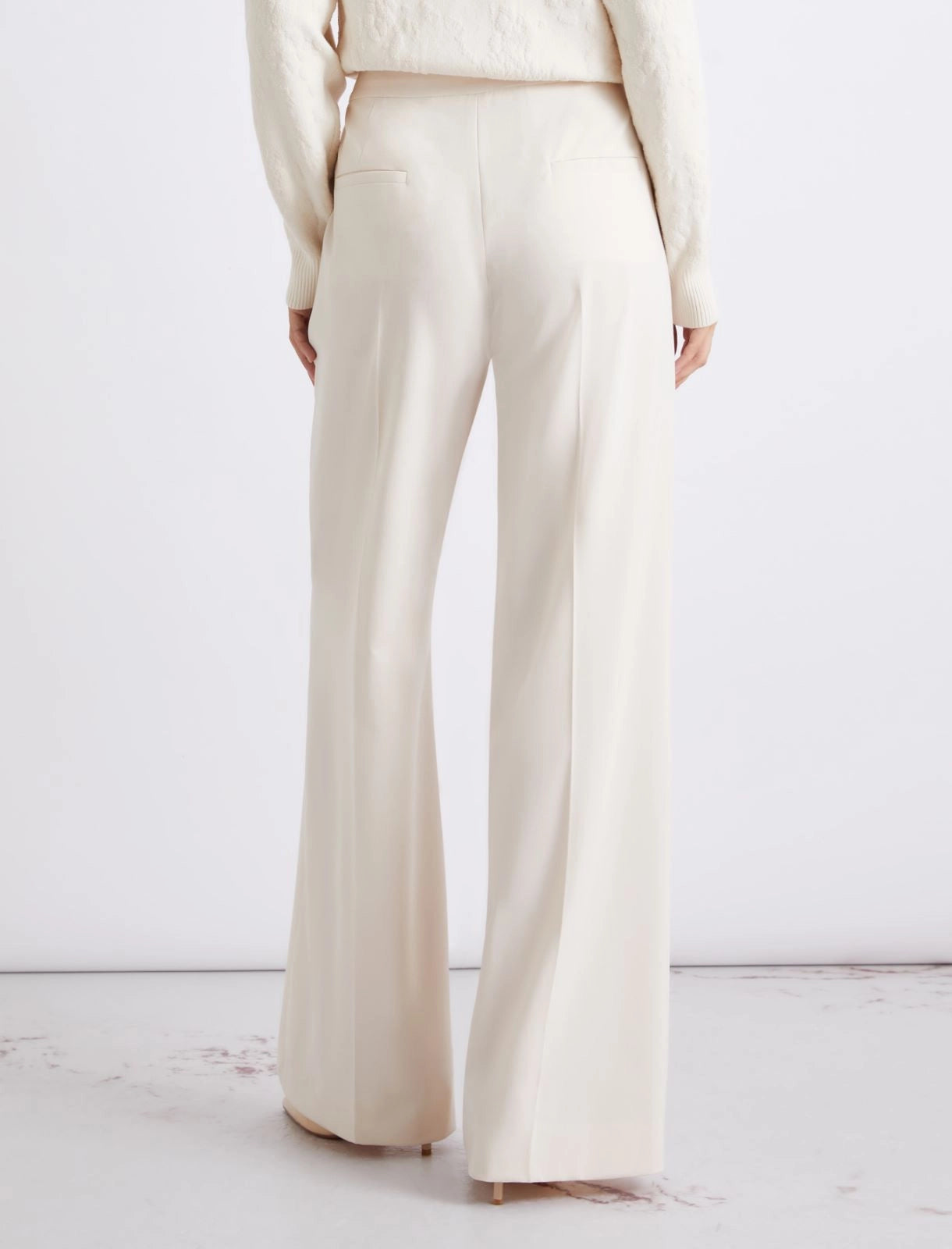 Marella White Straight-fit Stretch Canvas Trousers MLLSEQUOIA