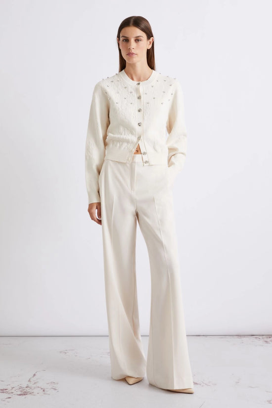 Marella White Straight-fit Stretch Canvas Trousers MLLSEQUOIA