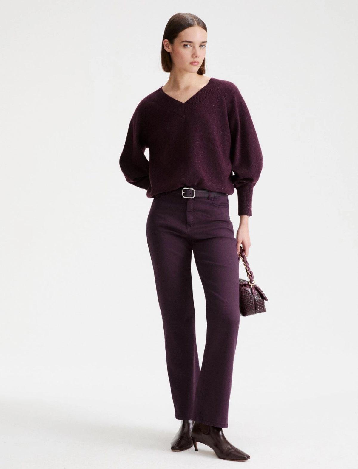Marella Blackberry Flared Fit 7/8 Length Trousers