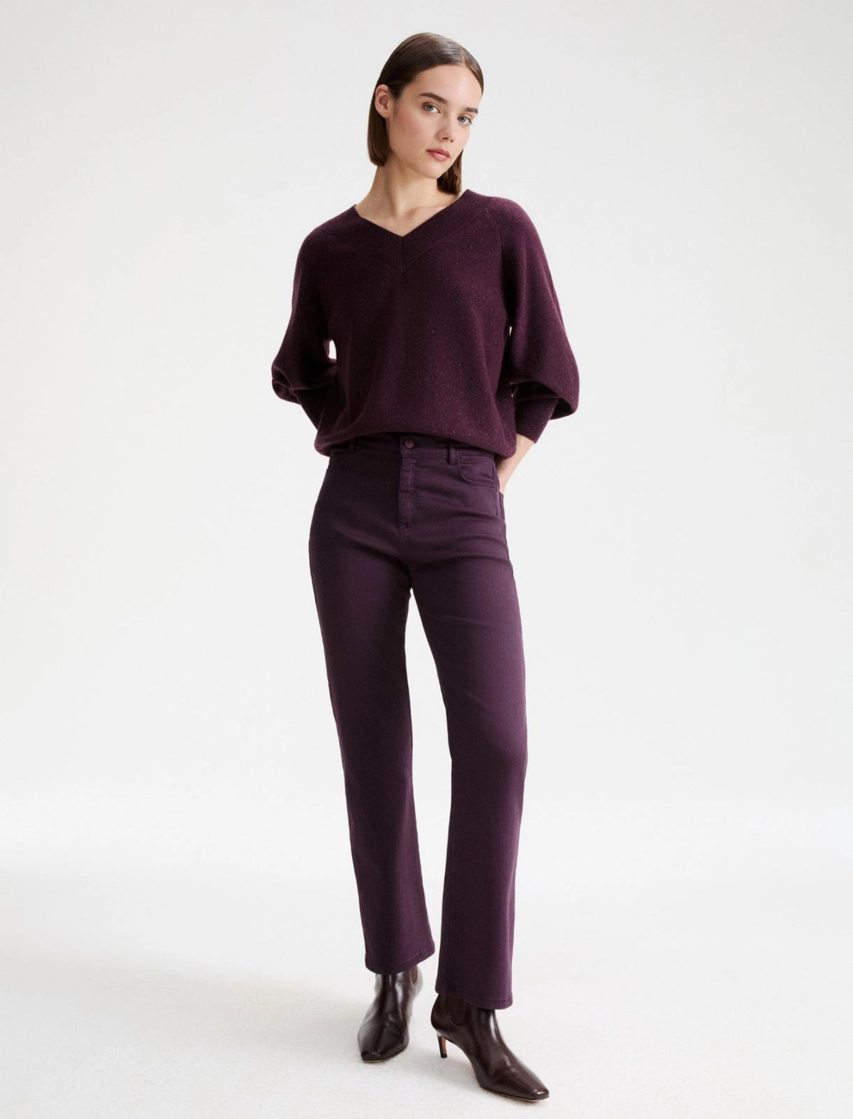 Marella Blackberry Flared Fit 7/8 Length Trousers