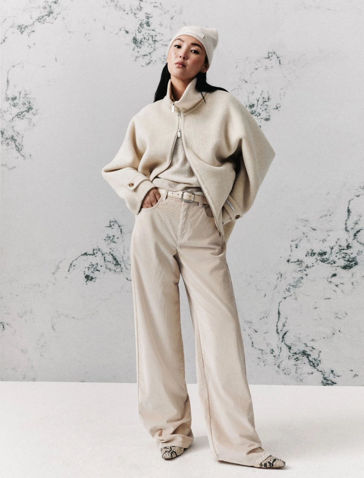 Marella Turtledove Wide Leg Corduroy Trousers
