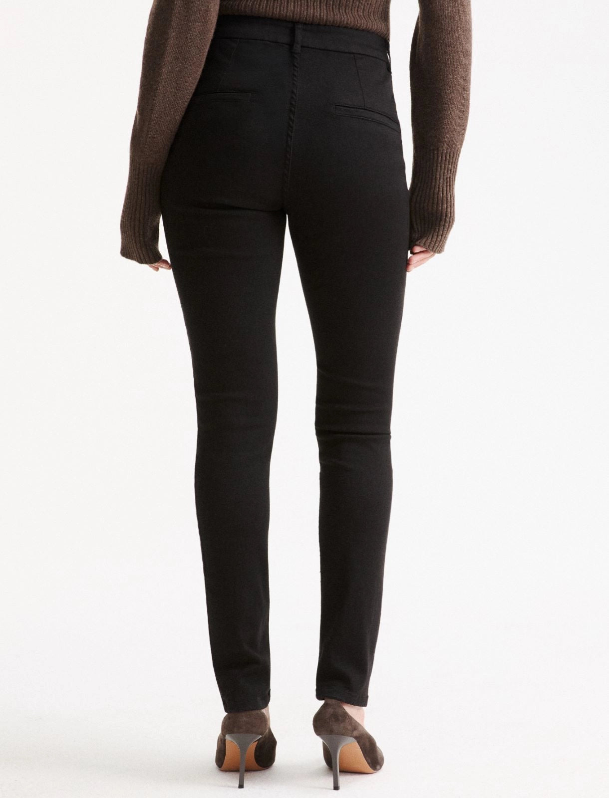 Marella Sport Black Skinny Stretch-Cotton Trousers