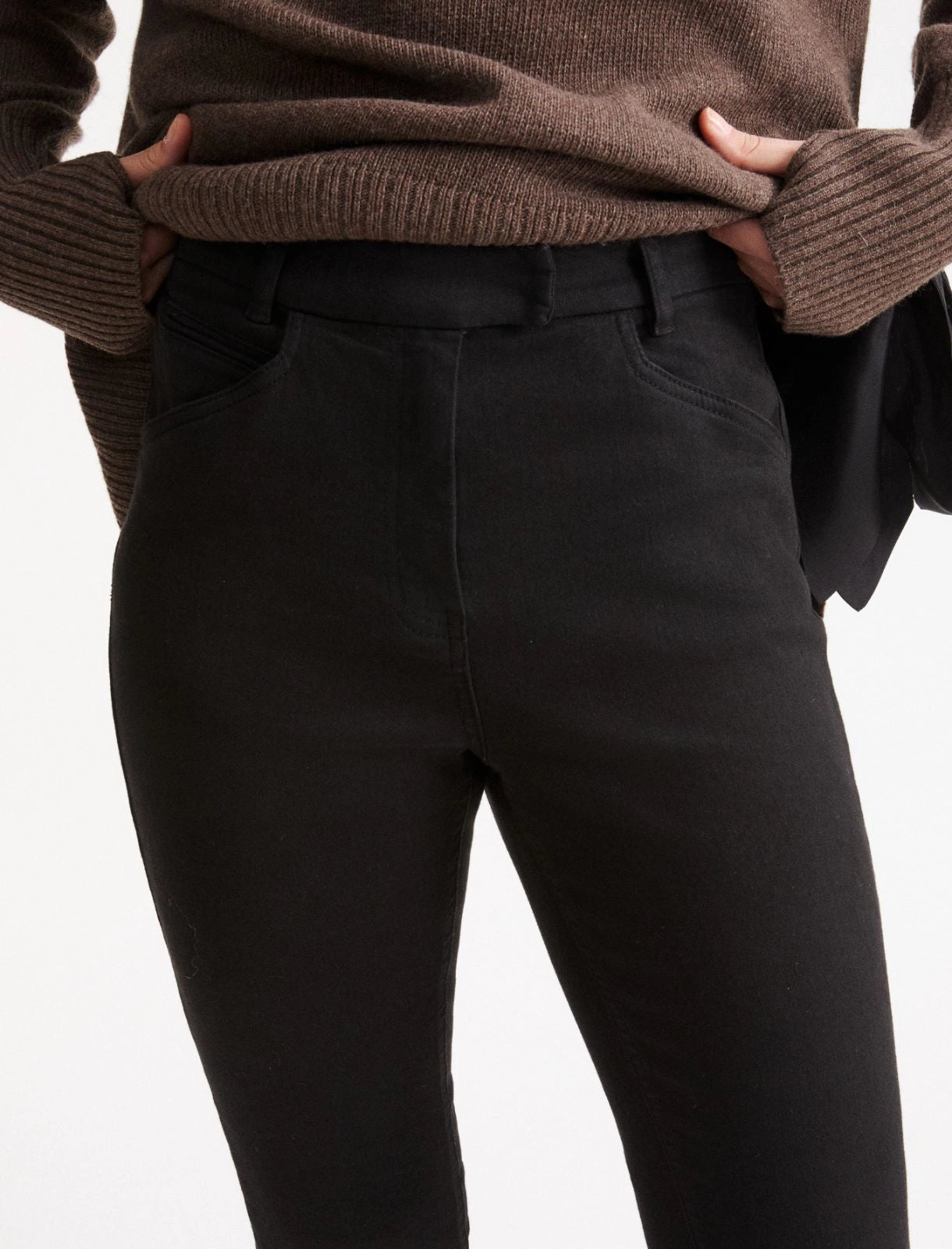 Marella Sport Black Skinny Stretch-Cotton Trousers
