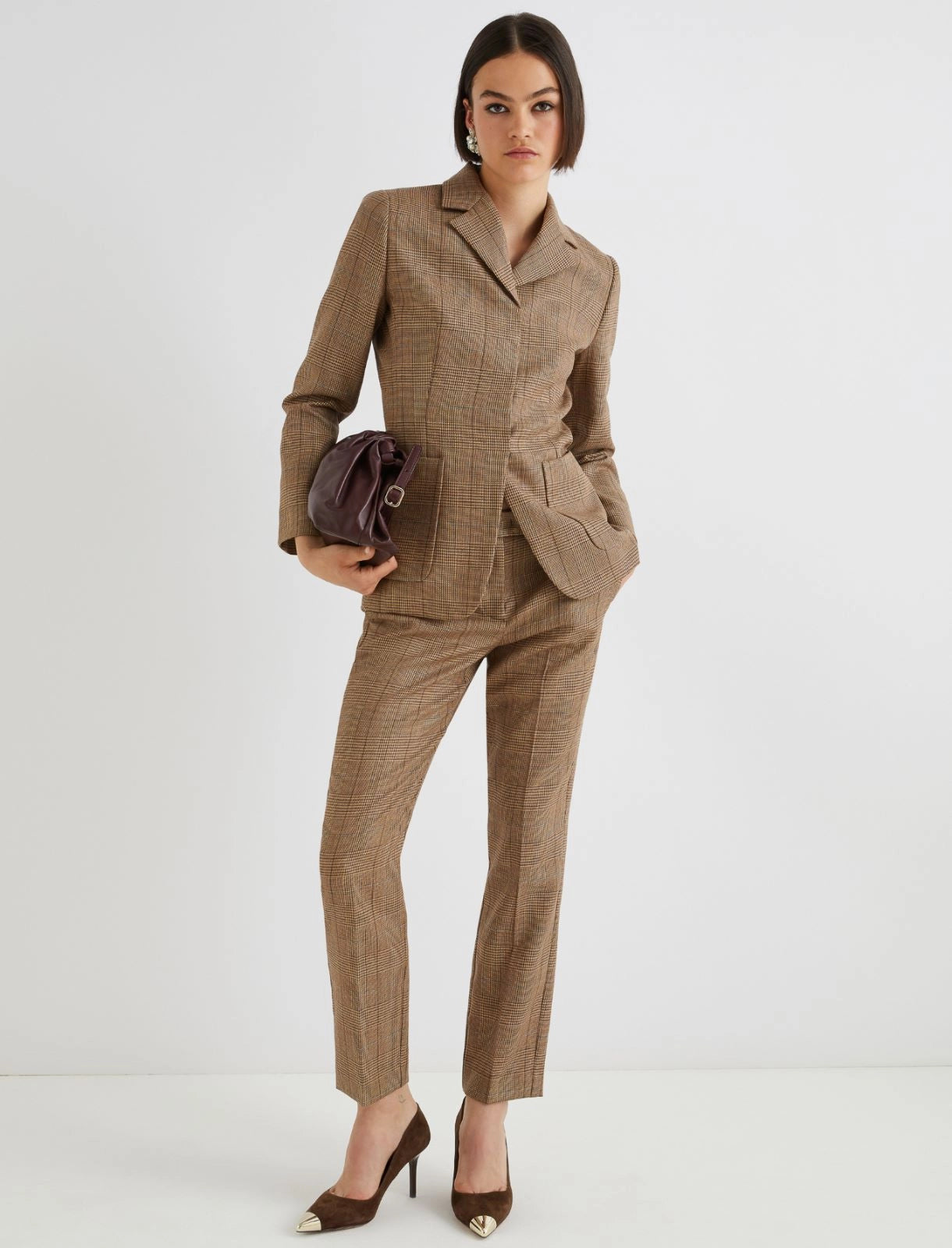Marella slim fit check trousers Margie