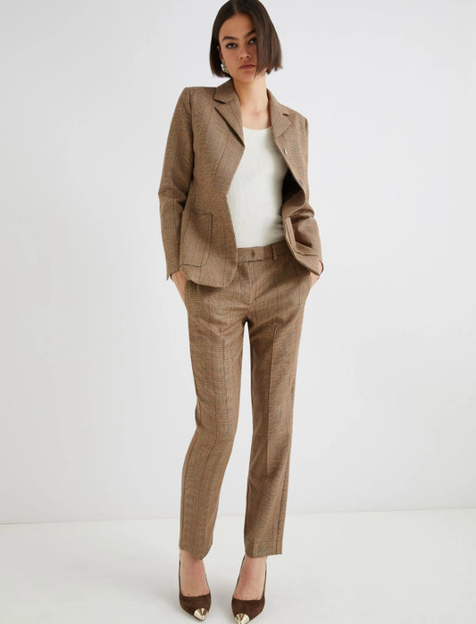 Marella slim fit check trousers Margie
