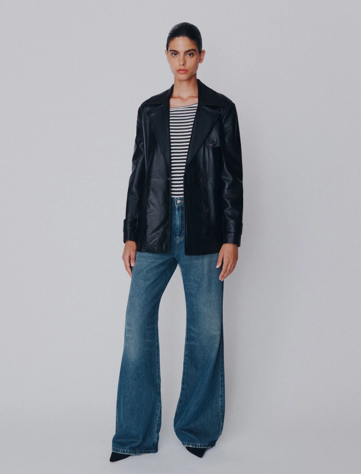 Marella Navy High Waisted Wide Leg Jeans MLSWLEG